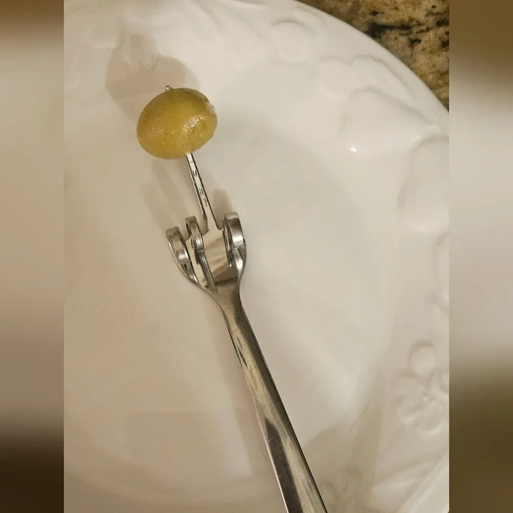 Whimsical Attitude Stainless Steel Pickle Olive Hors d'oeuvre Fork
